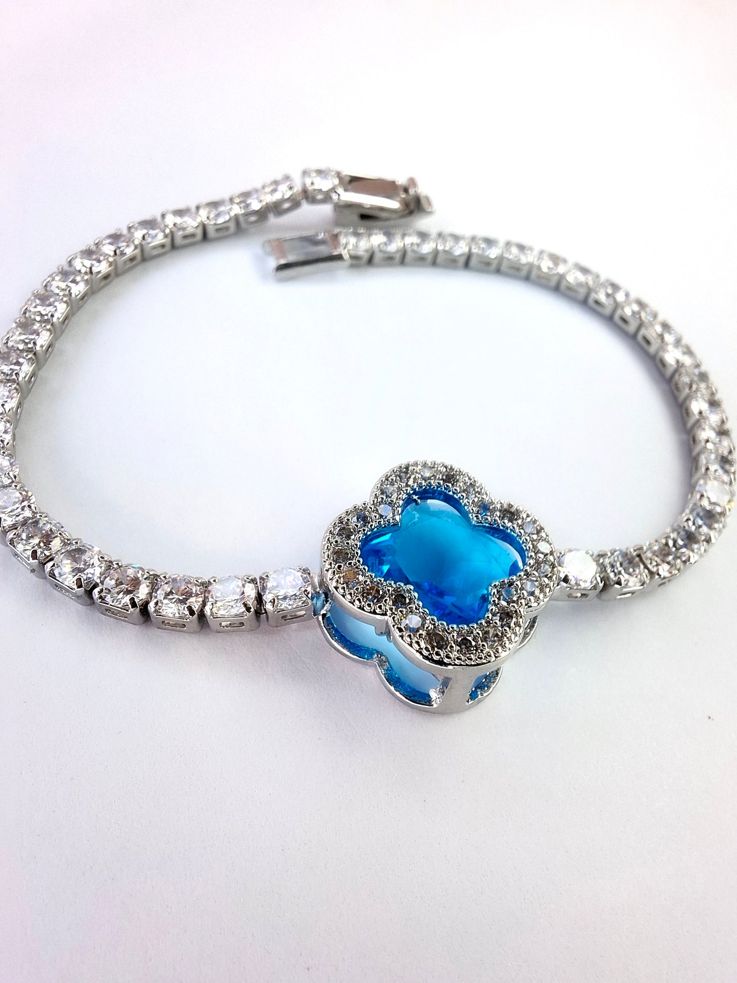 Azure Bloom Tennis Bracelet