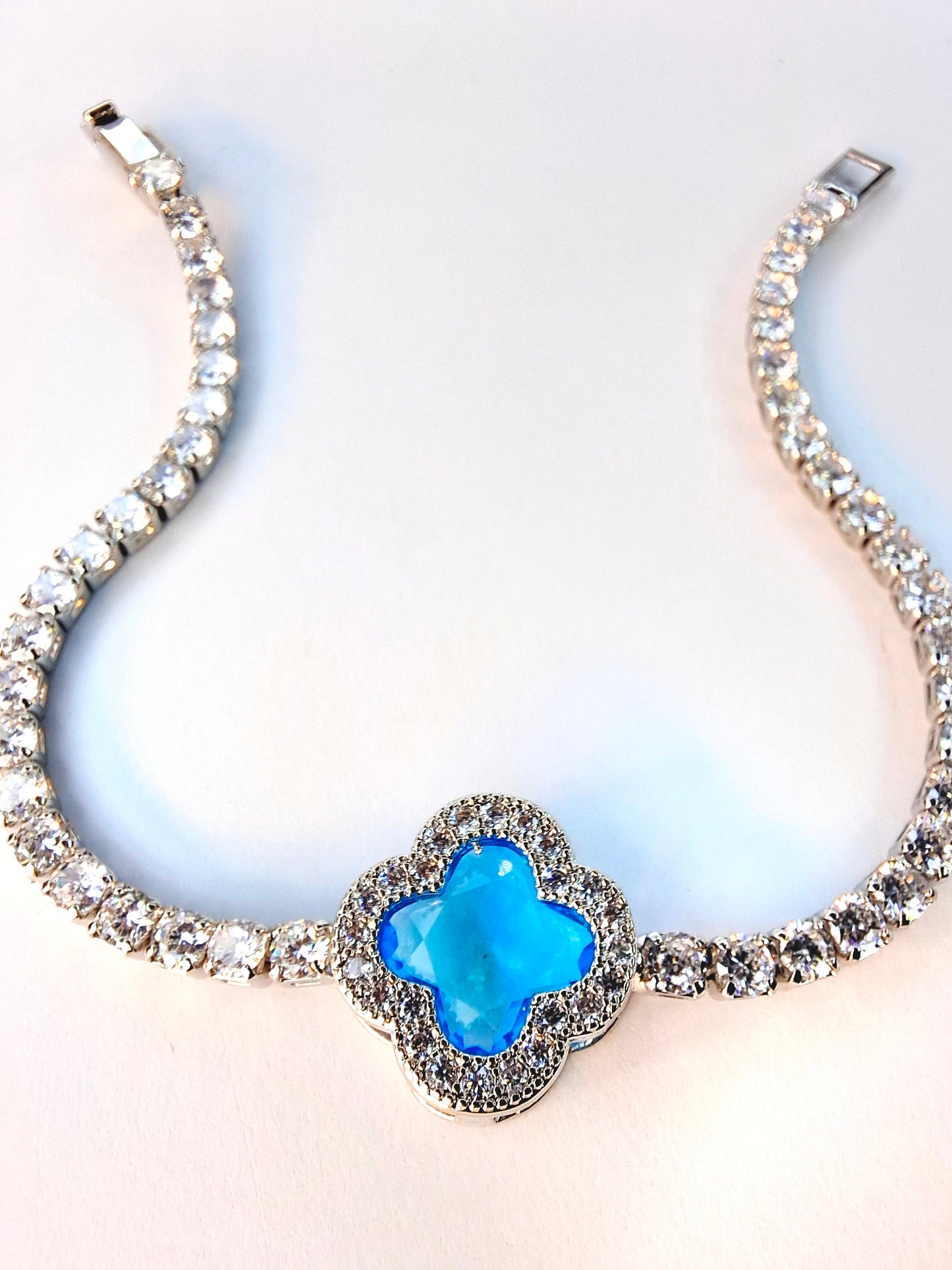 Azure Bloom Tennis Bracelet