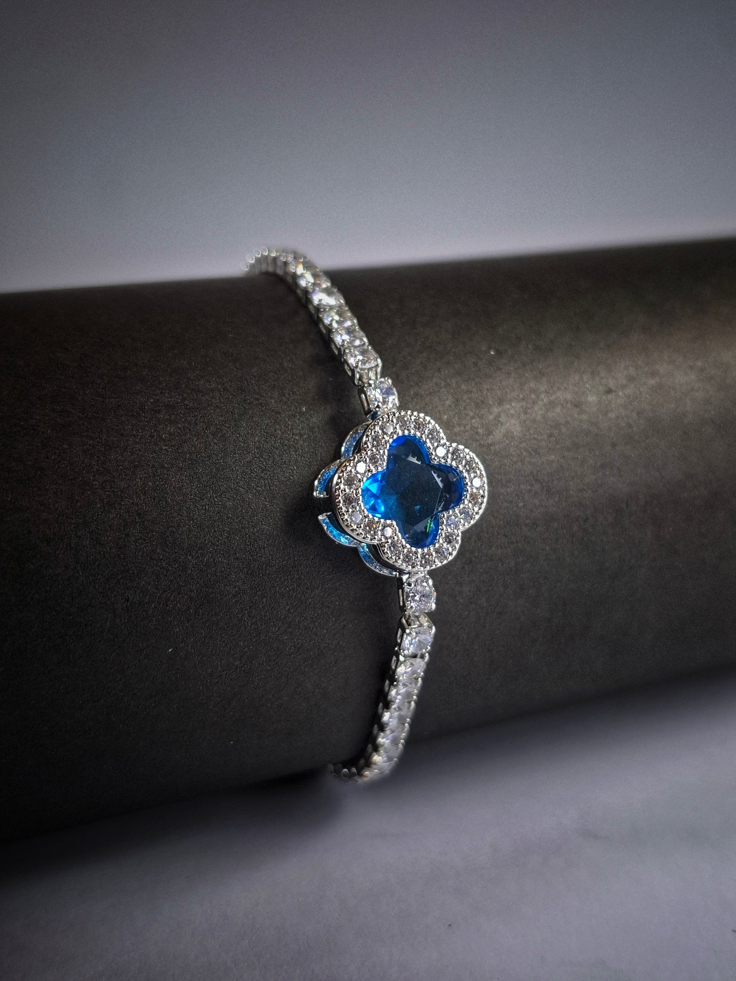 Azure Bloom Tennis Bracelet