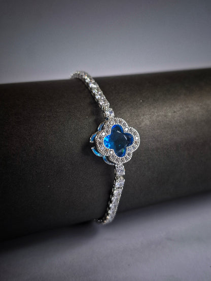 Azure Bloom Tennis Bracelet