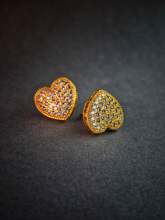 Golden Hearts Glimmer Studs