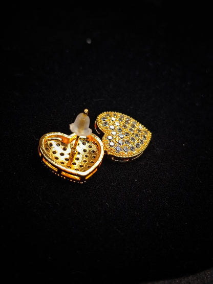 Golden Hearts Glimmer Studs